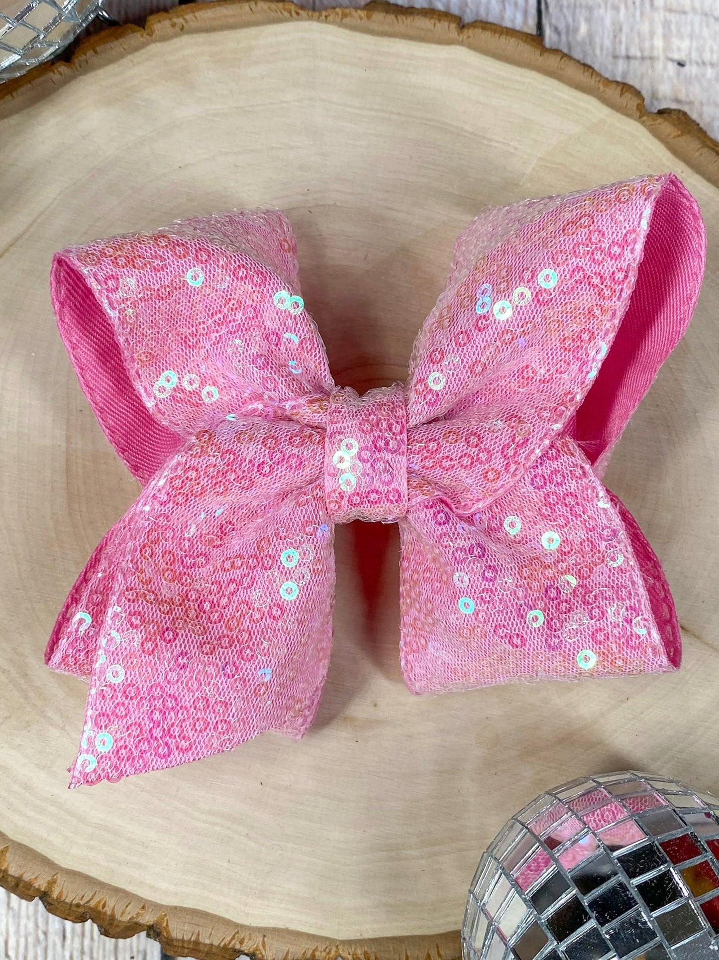 4.5" Sequin Hair Bow for Girls Sparkle Boutique Bow for Holidays & Parties | Alligator Clip