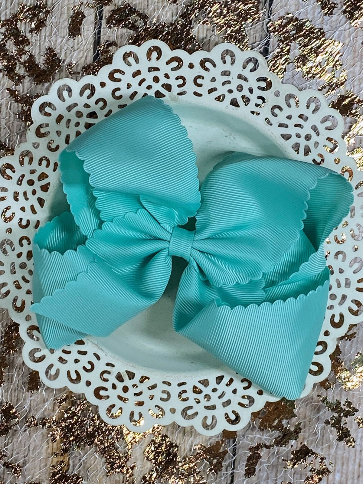 5.5" Oversize Scalloped Hair Bow | Clip or Headband