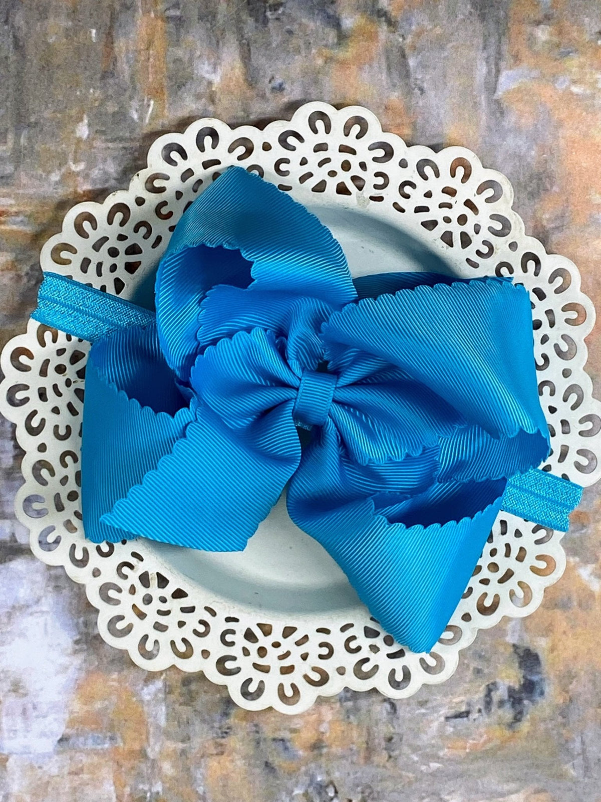 5.5" Oversize Scalloped Hair Bow | Clip or Headband