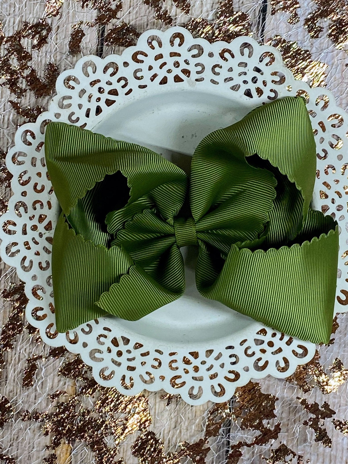 5.5" Oversize Scalloped Hair Bow | Clip or Headband
