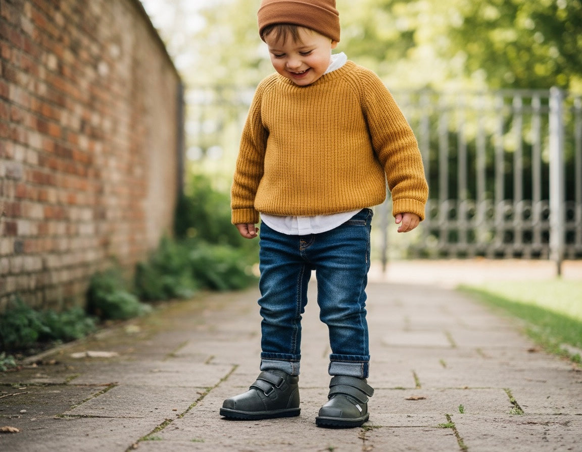 Barefoot Toddler Sneakers | Flexible Roomy Toe Box Kids Shoes | Forest Green