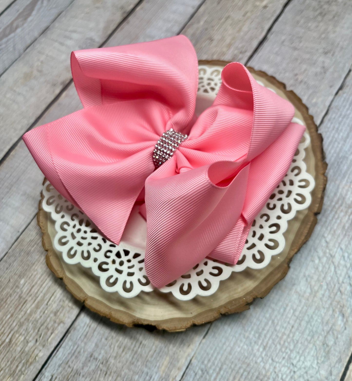 5.5" Oversize Rhinestone Center Knot Hair Bow | Alligator or French Clip