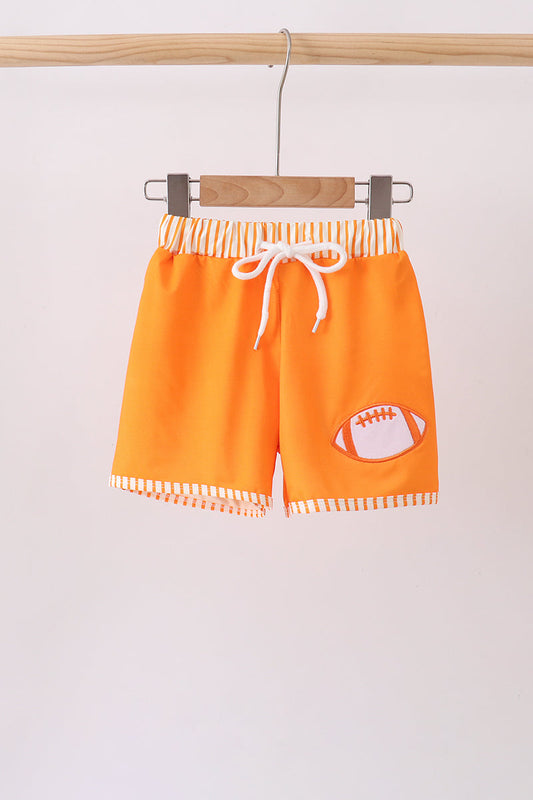 Orange Football Swim Trunks