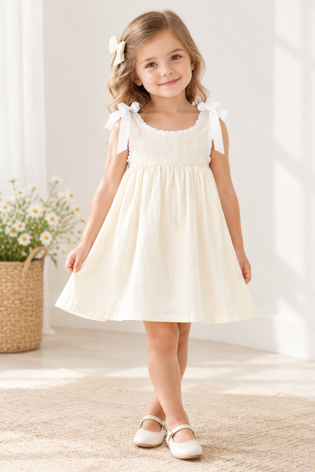 Beige Jacquard Lace Dress