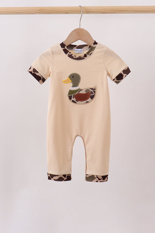 Camouflage duck applique Romper