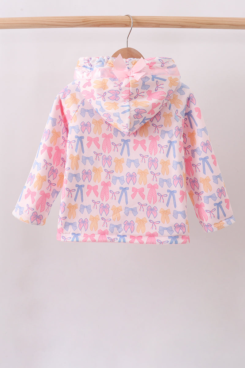 Pink Bow Fleece Hoodie Jacket