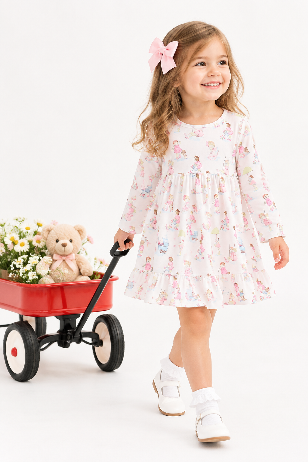 Pink all day adventure ruffle dress