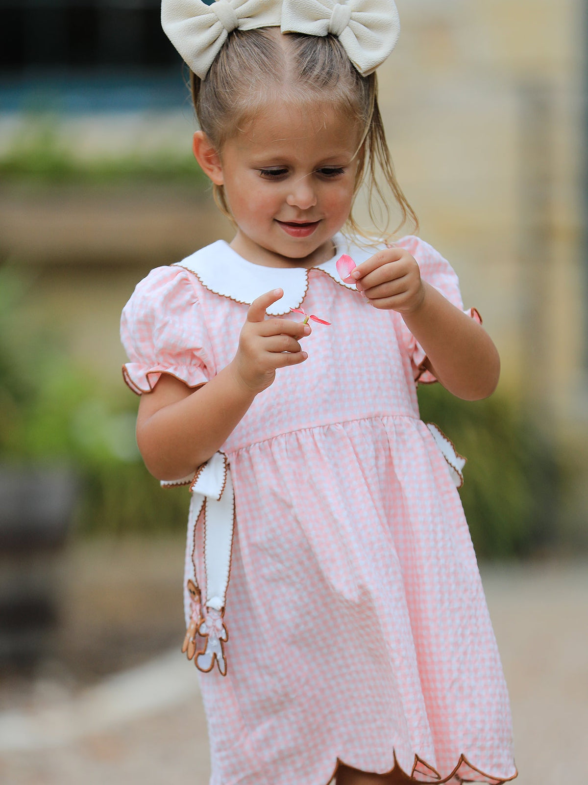 Christmas Girls Gingerbread Peter Pan Collar Dress