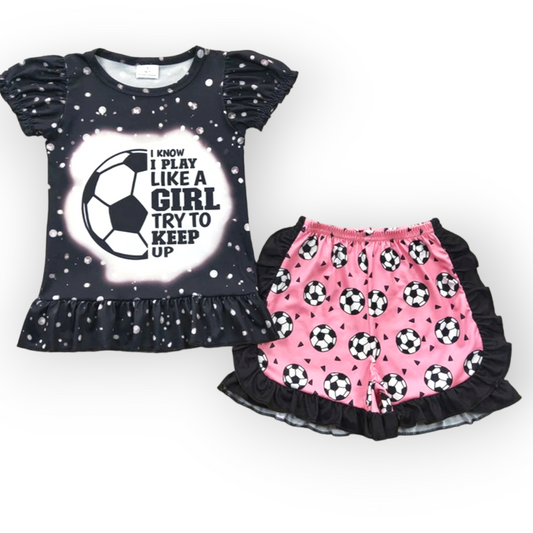 soccer girl short set