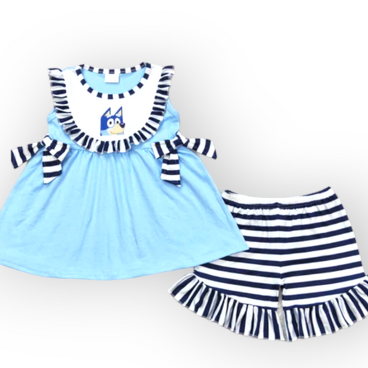 Bluey with stripes short set