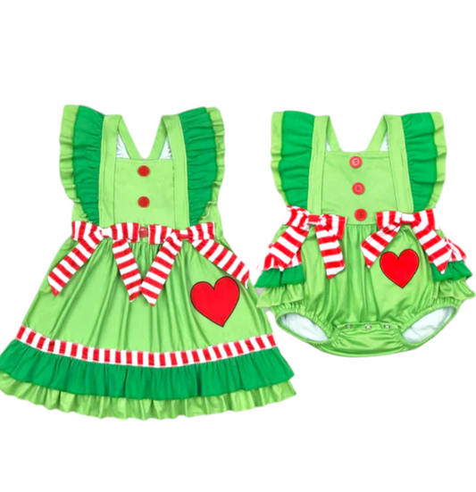 candy cane heart dress