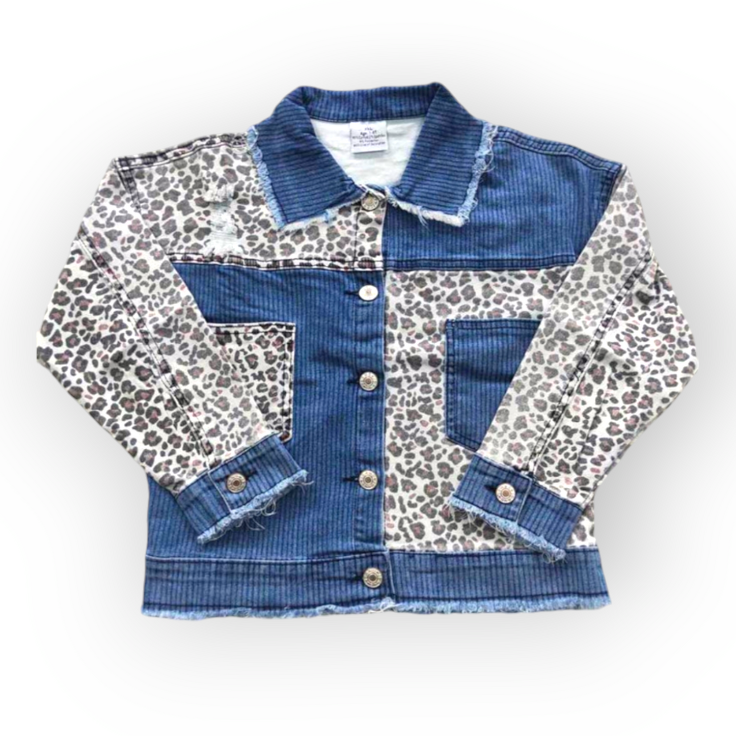 jean jacket with leopard