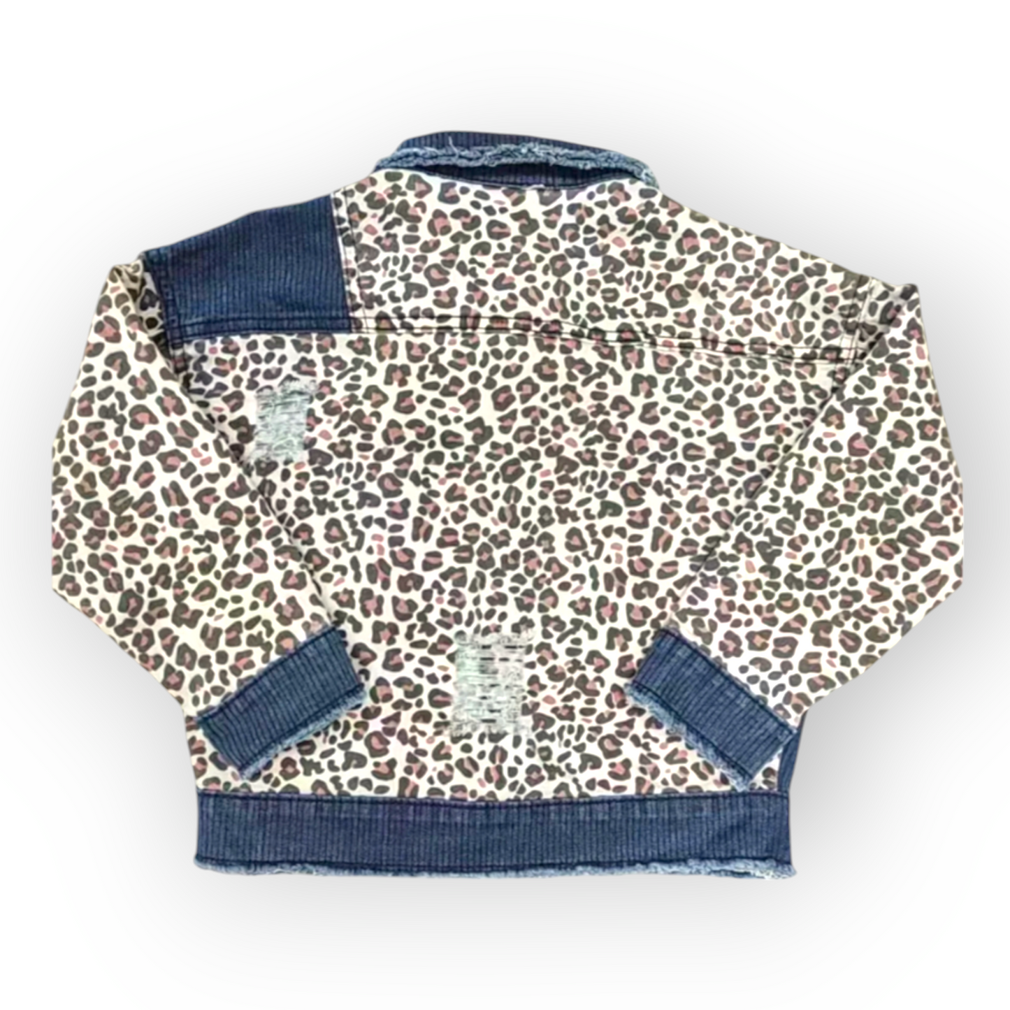 jean jacket with leopard