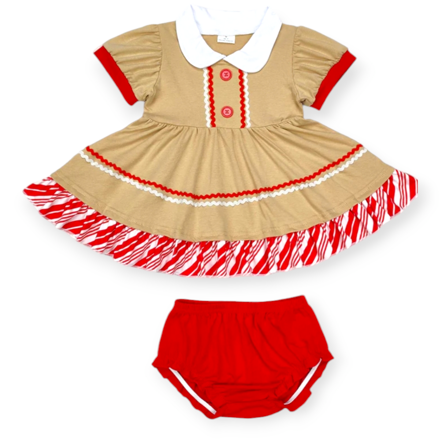 Gingerbread frills dress