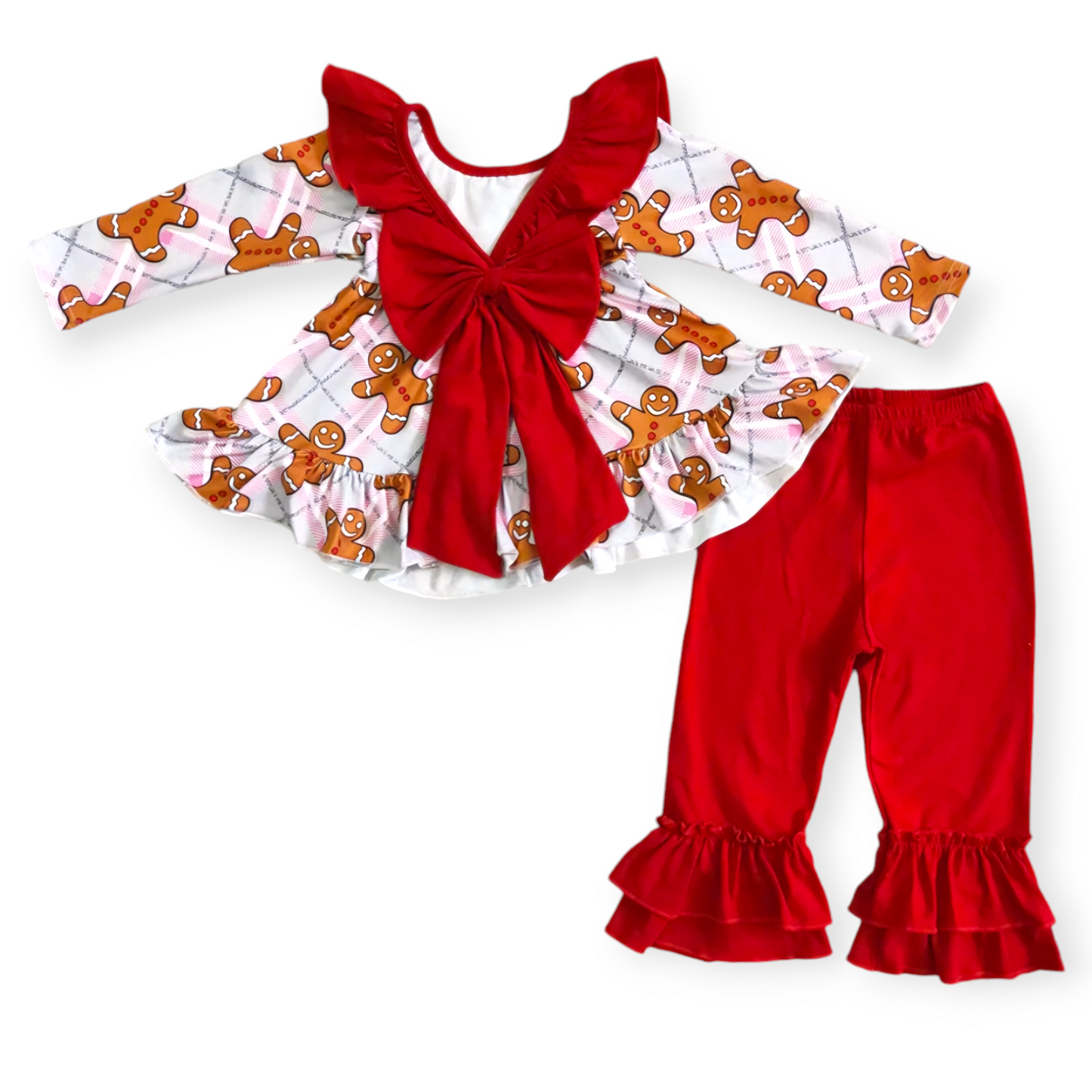 gingerbread bow pant set