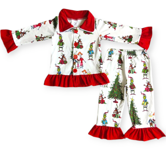 Grinch collar Pajamas boy & girl here