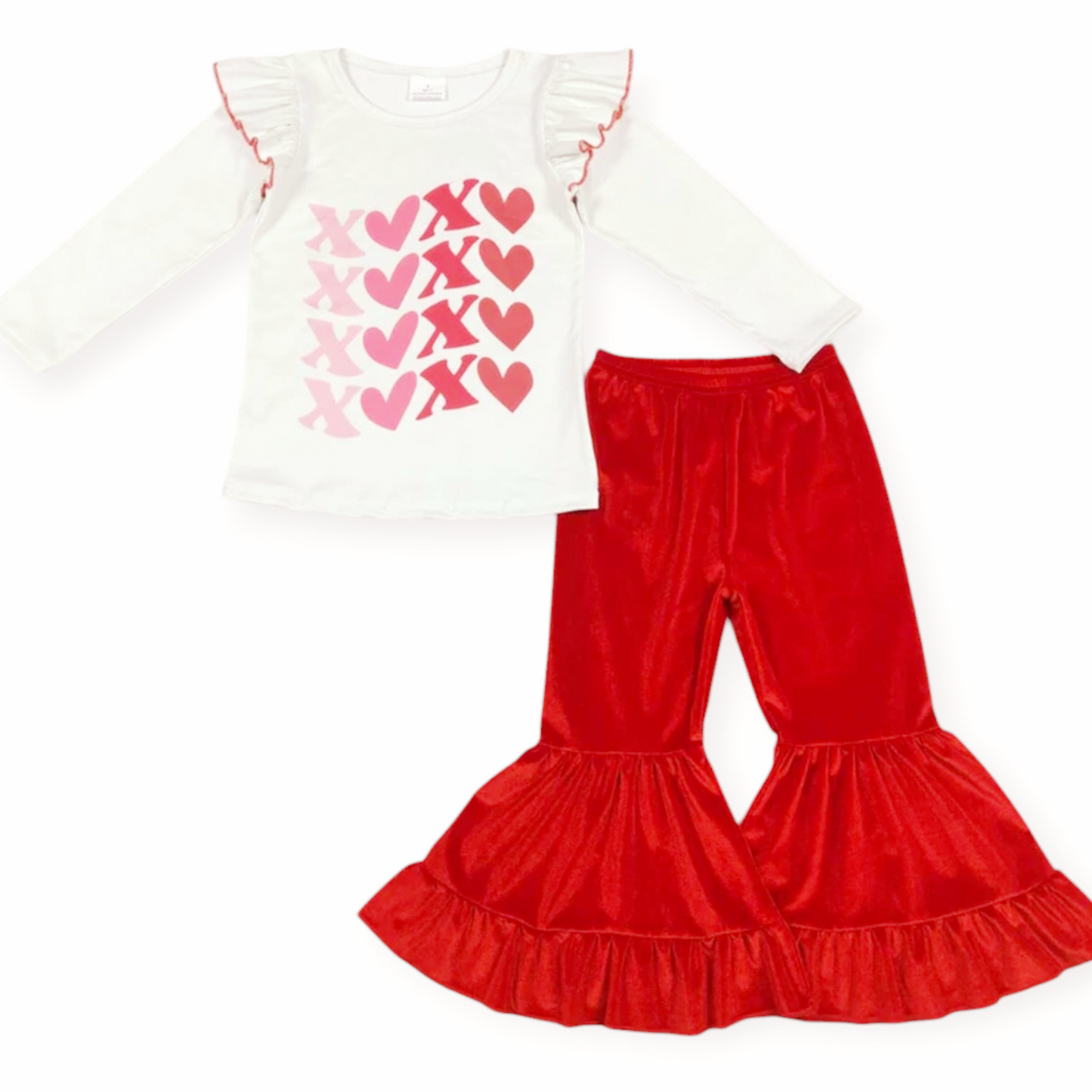 Velvet pant set Valentines