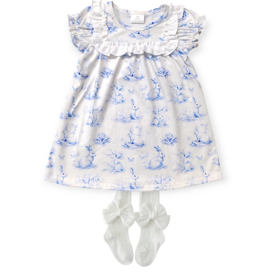 Toile blue bunny