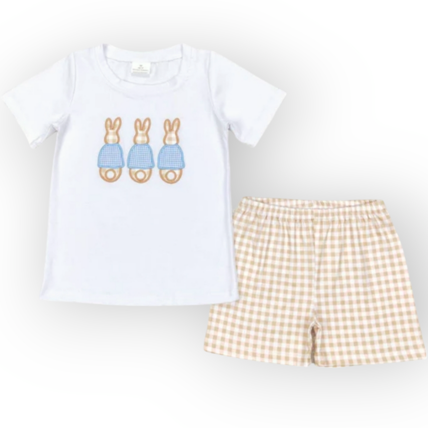 3 embroidered bunnies boys set