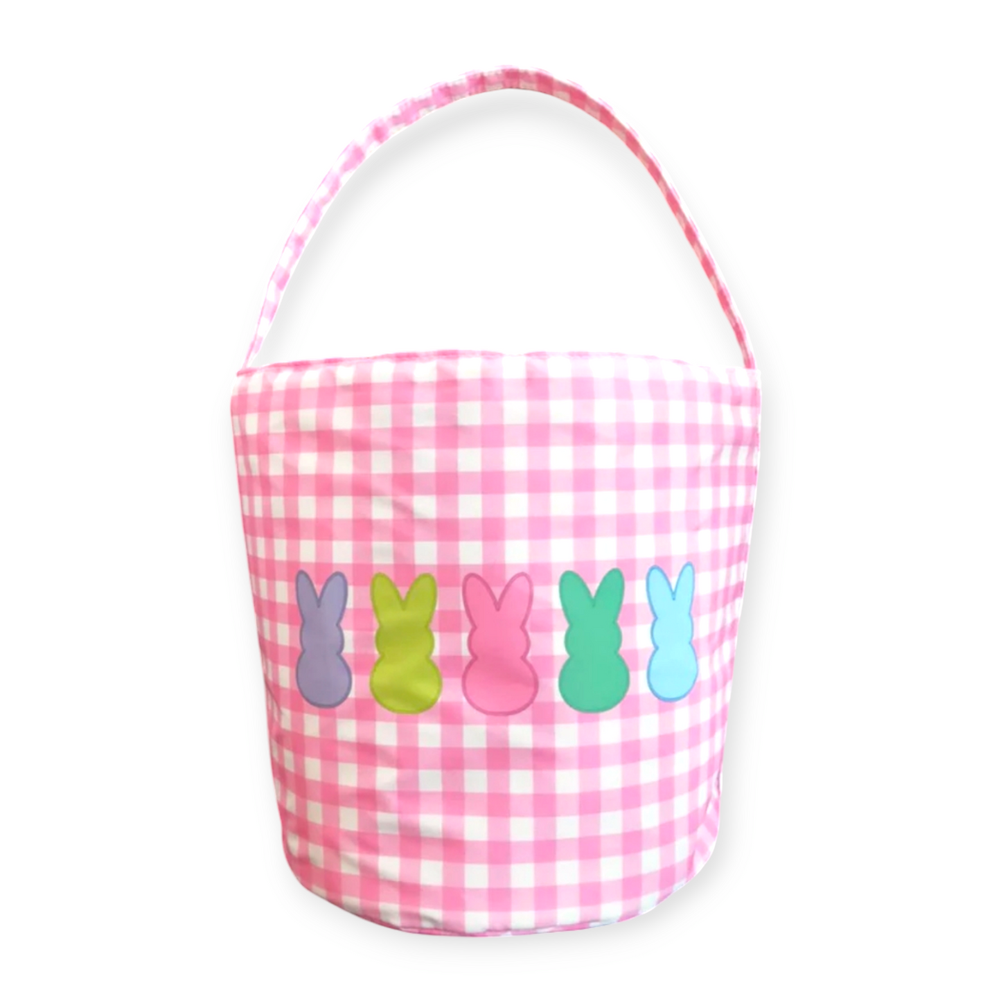 Blue or pink Embroidered Easter basket