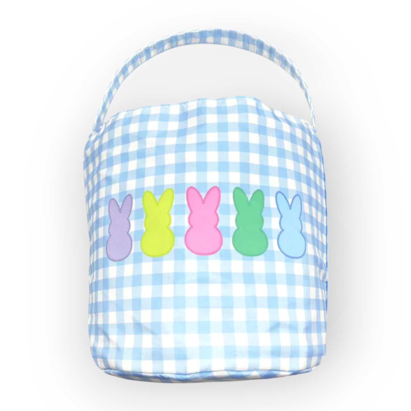 Blue or pink Embroidered Easter basket