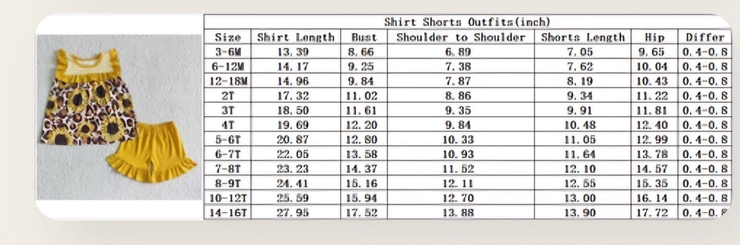 Wild Child size charts for boy or girl