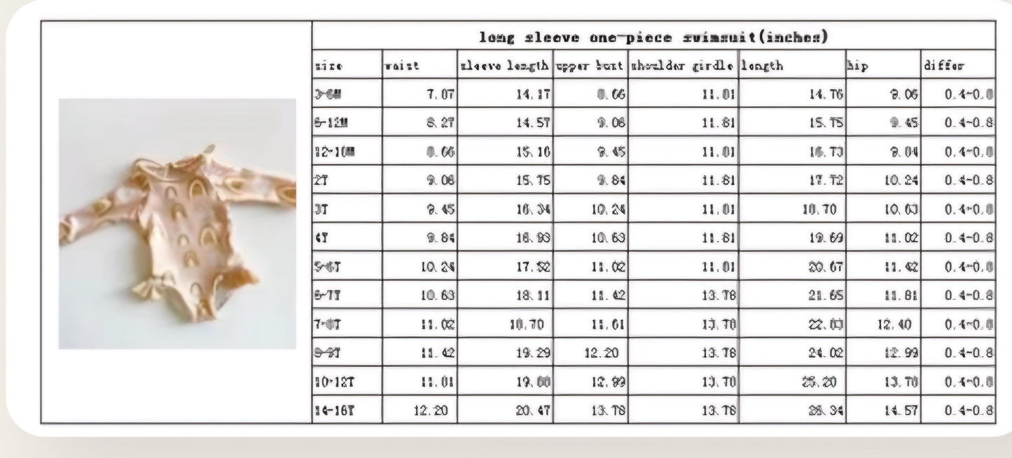 Wild Child size charts for boy or girl