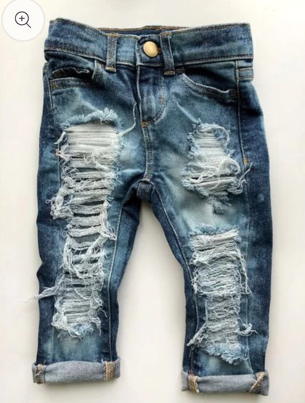 Boys denim distressed jeans Wild Child Boutique