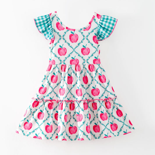 Apple Orchard Flutter Dress | Girls Apple Print Dress