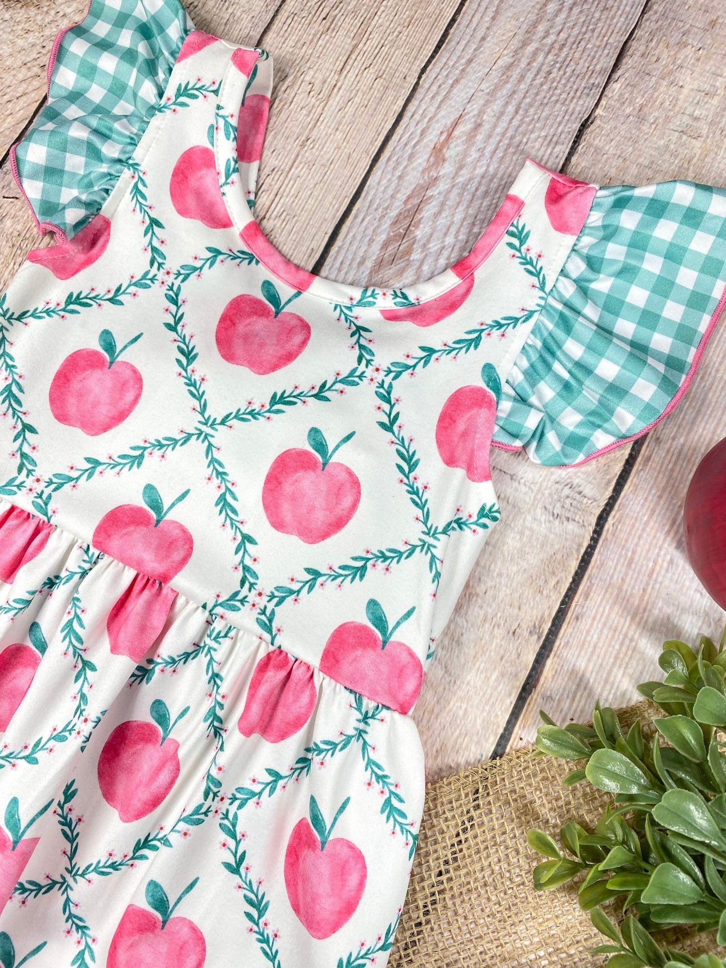 Apple Orchard Flutter Dress | Girls Apple Print Dress