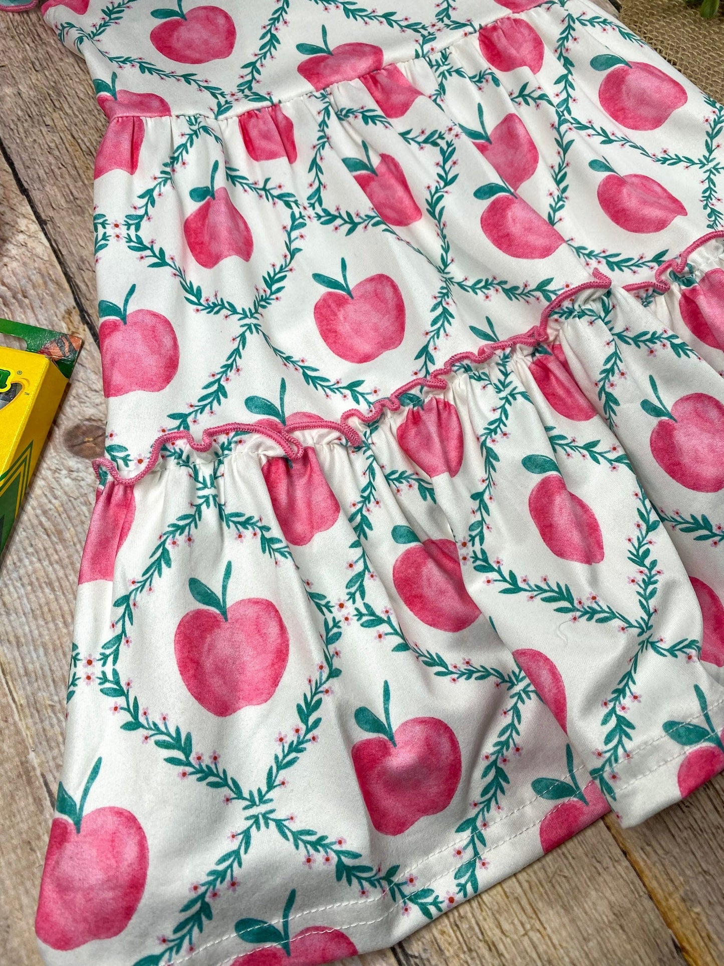 Apple Orchard Flutter Dress | Girls Apple Print Dress