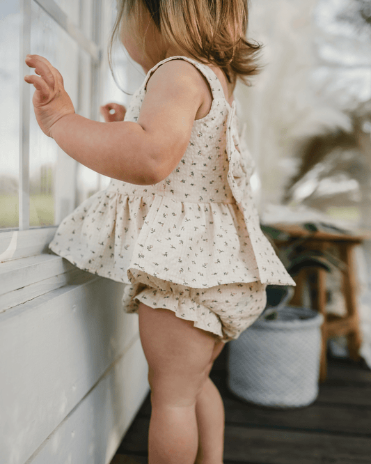 Birdie Bow Front Top & Bloomer Set - Petit Fleur