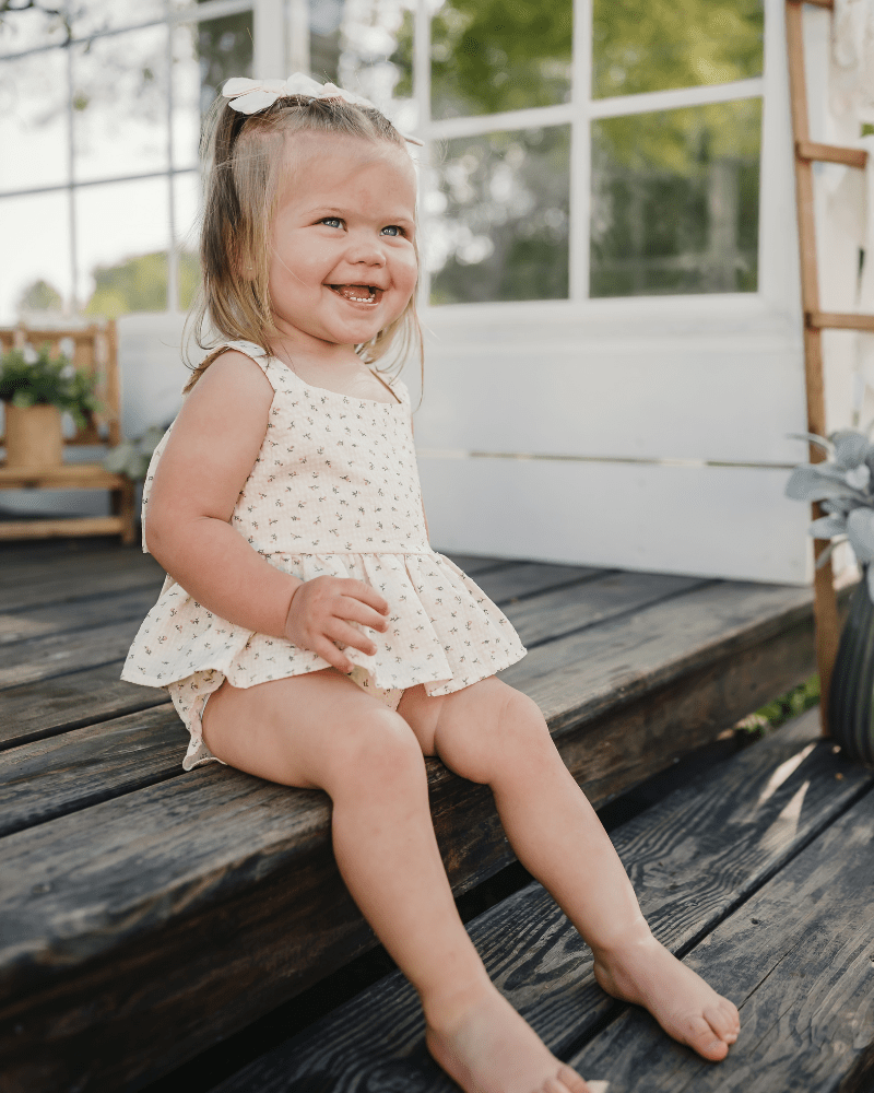 Birdie Bow Front Top & Bloomer Set - Petit Fleur