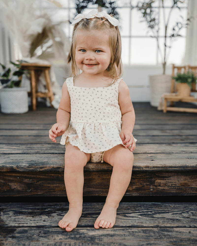 Birdie Bow Front Top & Bloomer Set - Petit Fleur