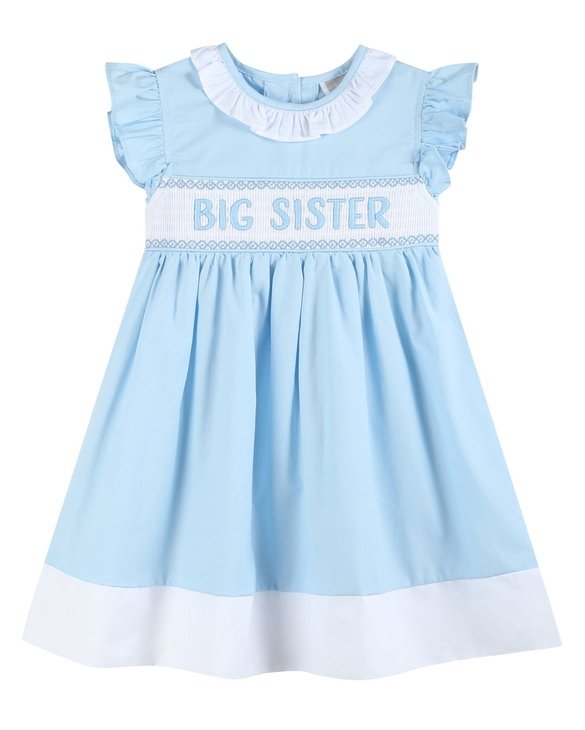 Blue Big Sister Smocked Dress