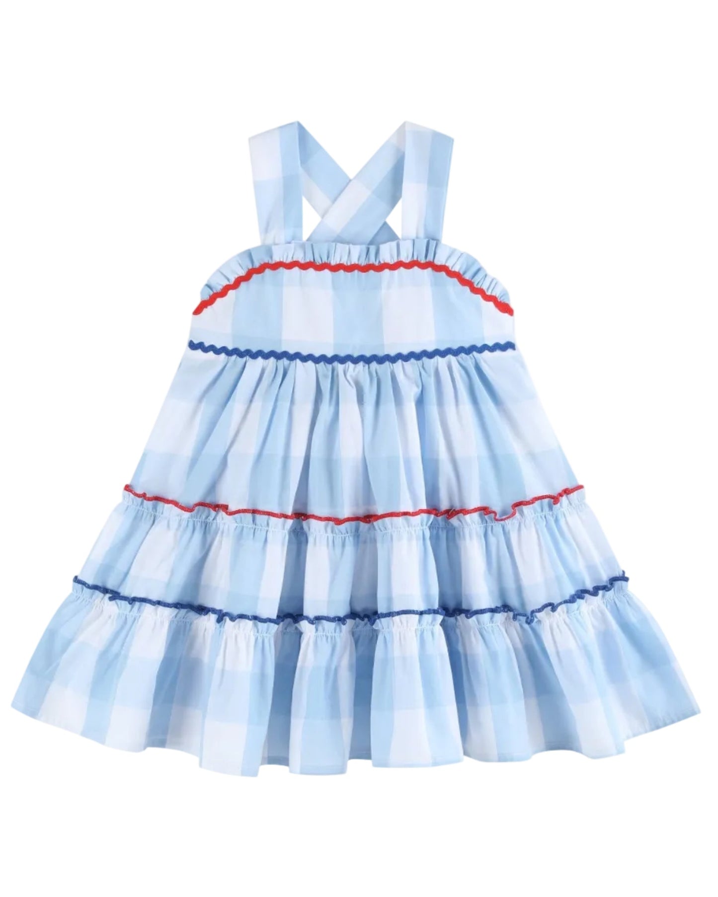 Blue Gingham Layered Sundress