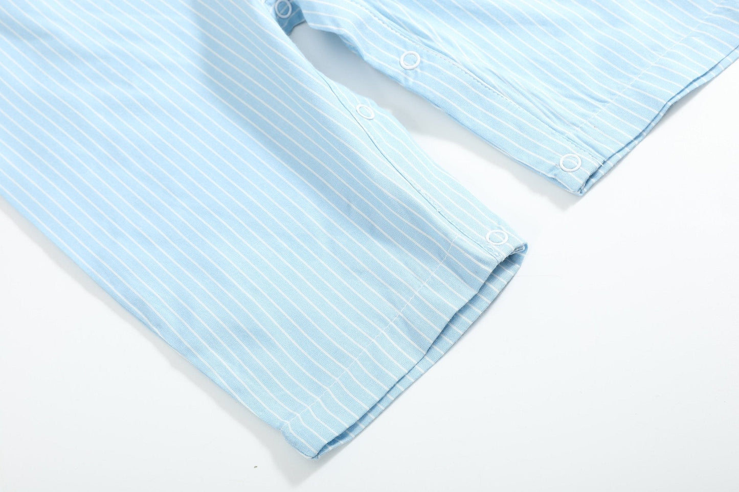 Blue Gingham Train Smocked Longalls