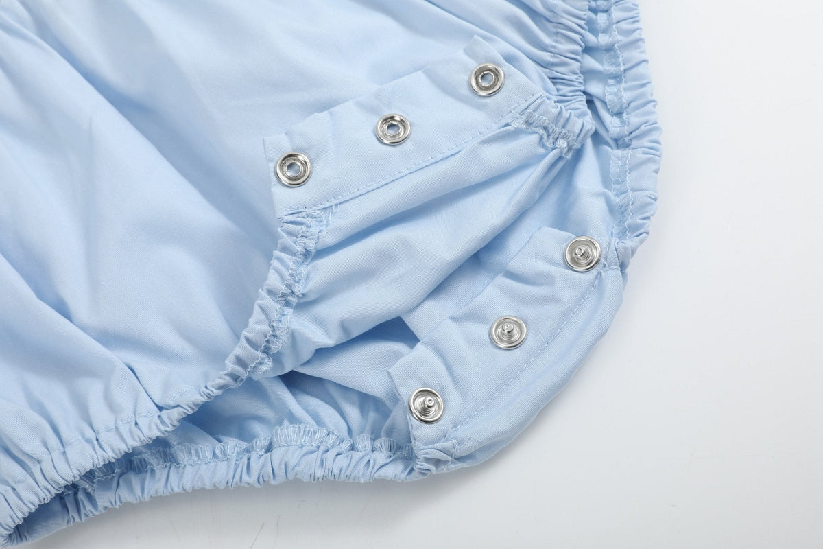 Blue Whale Smocked Collared Bubble Romper
