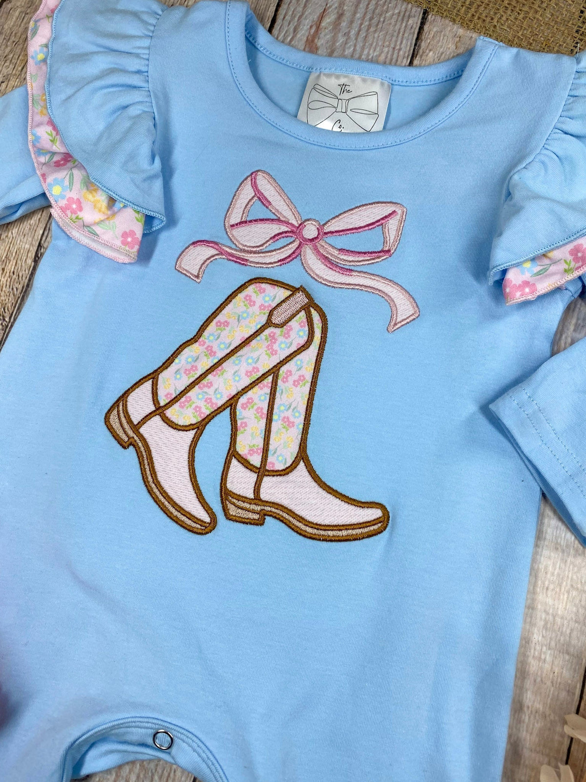 Boots & Bows Western Fall Girls Infant Romper