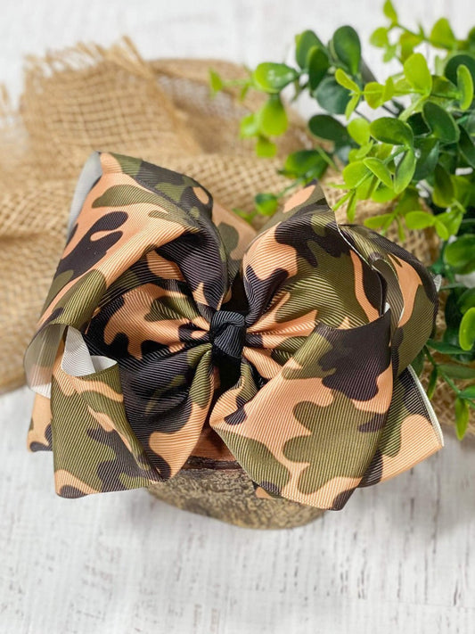 Camo Texas Size Knot Hair Bow
