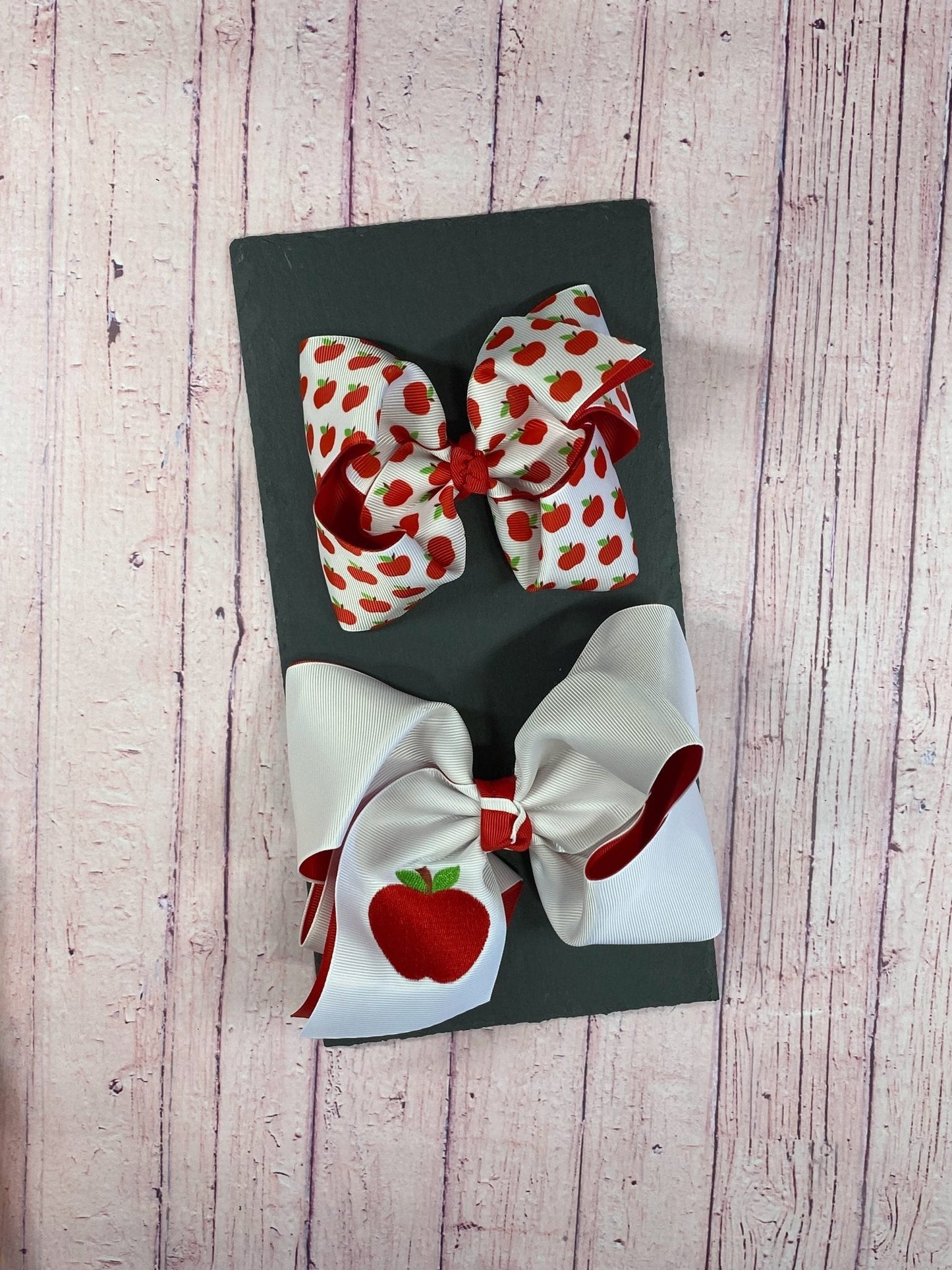 Classic Double Layer Apple Hair Bow | Clip or Headband