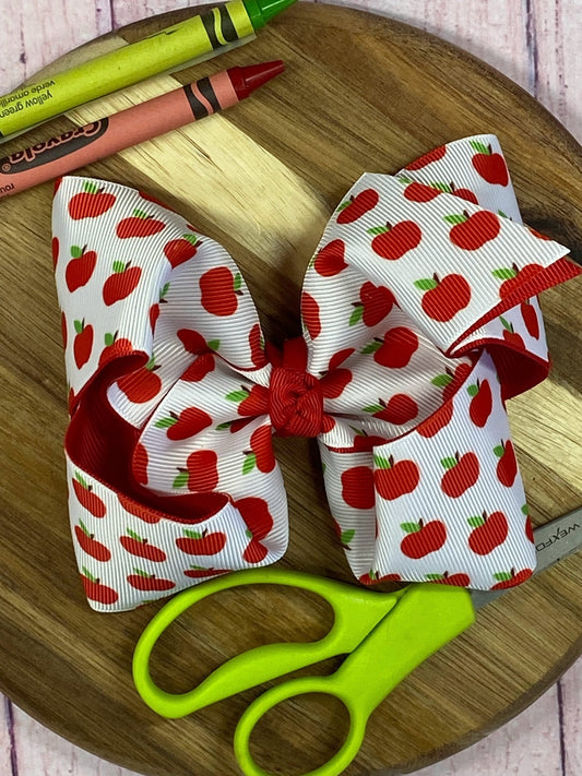 Classic Double Layer Apple Hair Bow | Clip or Headband