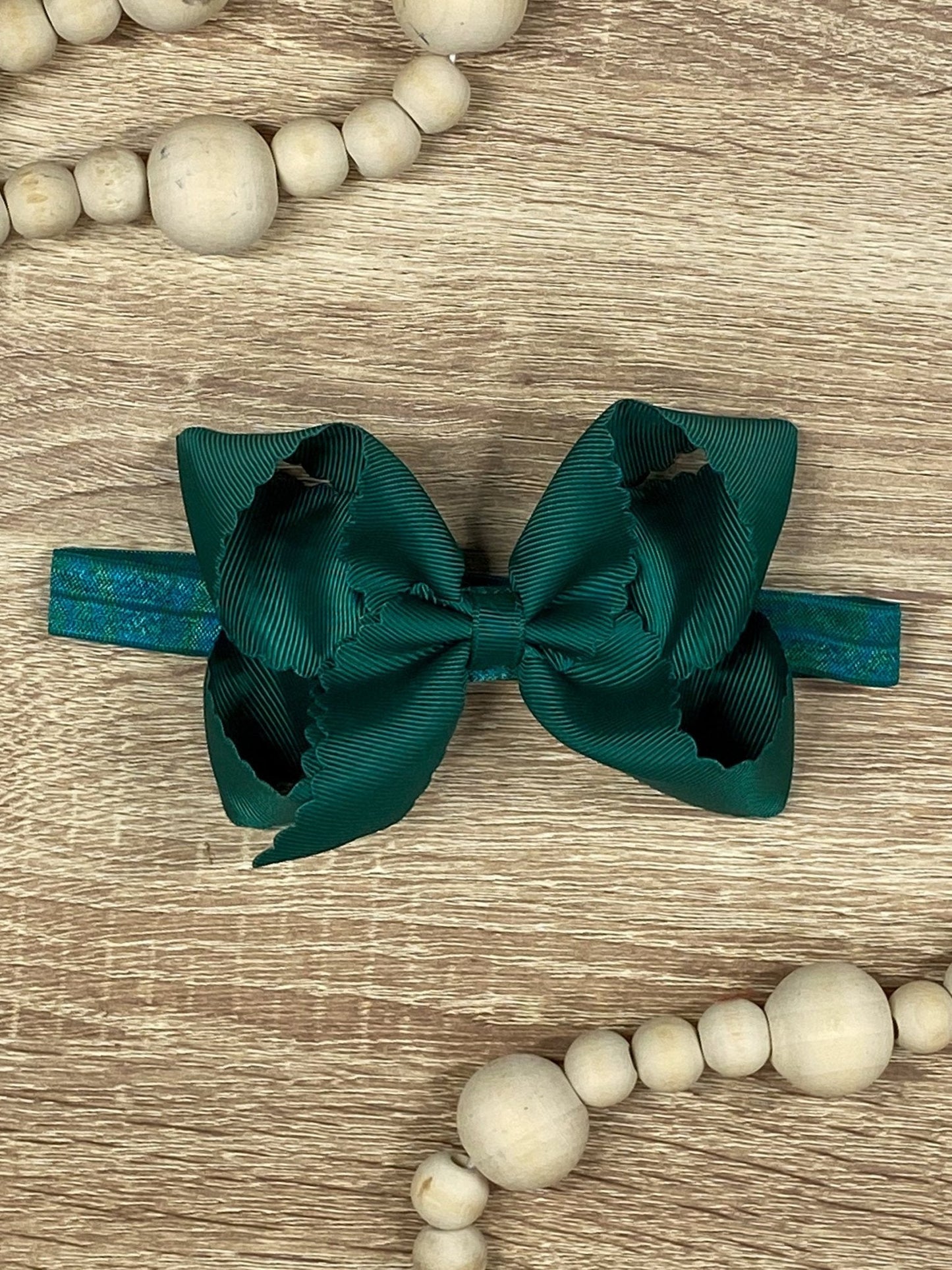4.5" Classic Scalloped Hair Bow | Clip or Headband