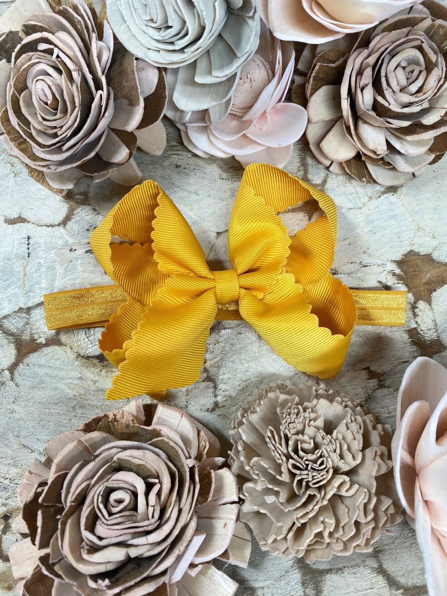 4.5" Classic Scalloped Hair Bow | Clip or Headband