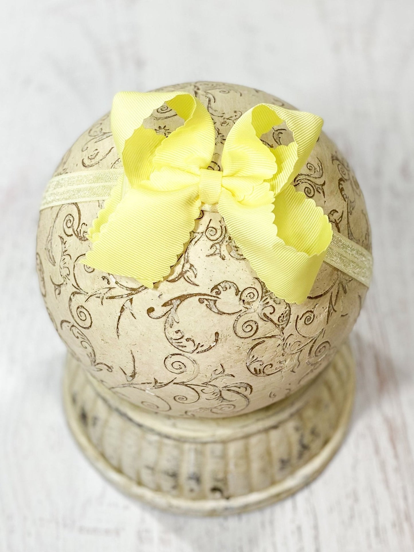 4.5" Classic Scalloped Hair Bow | Clip or Headband