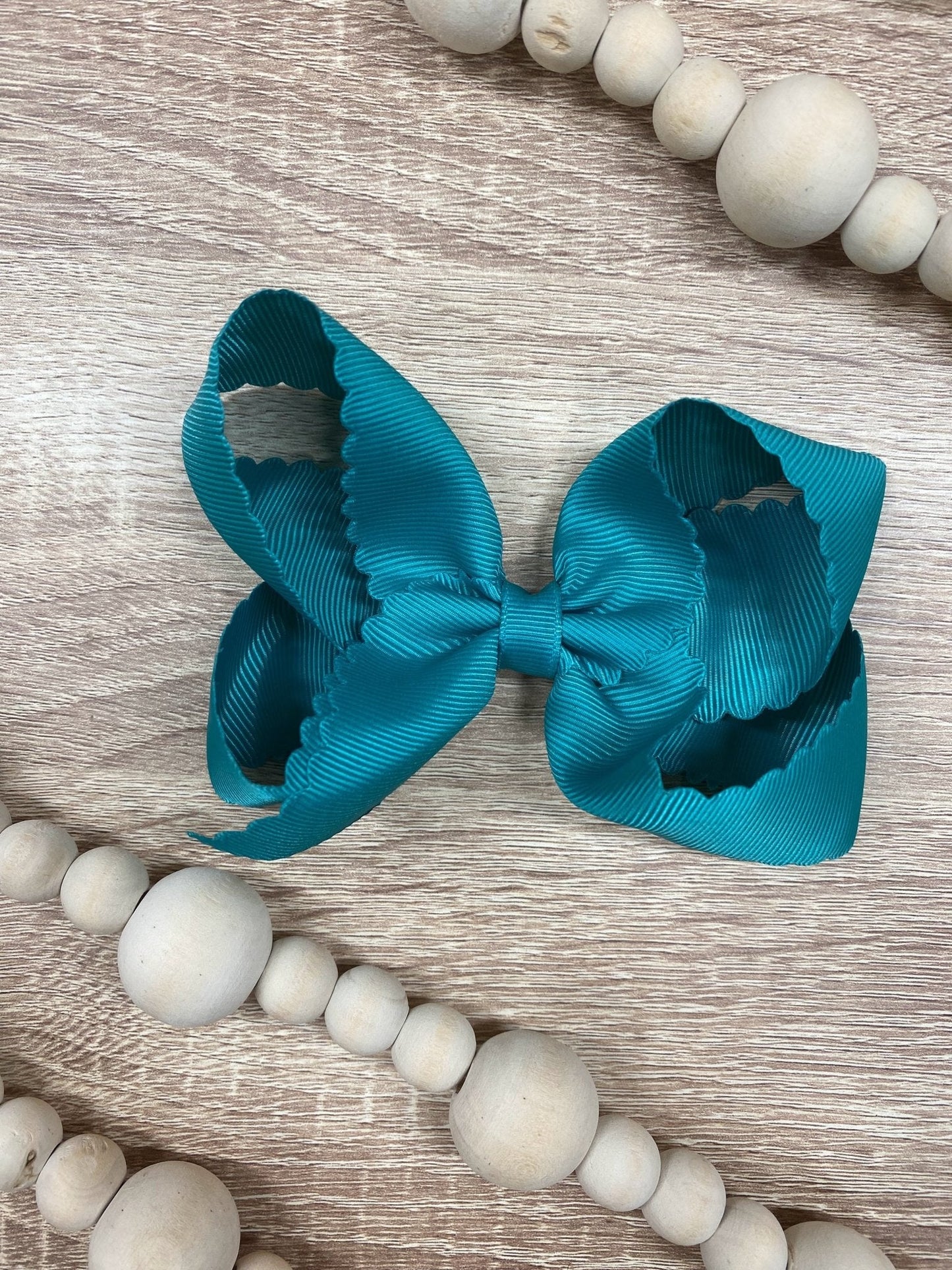 4.5" Classic Scalloped Hair Bow | Clip or Headband