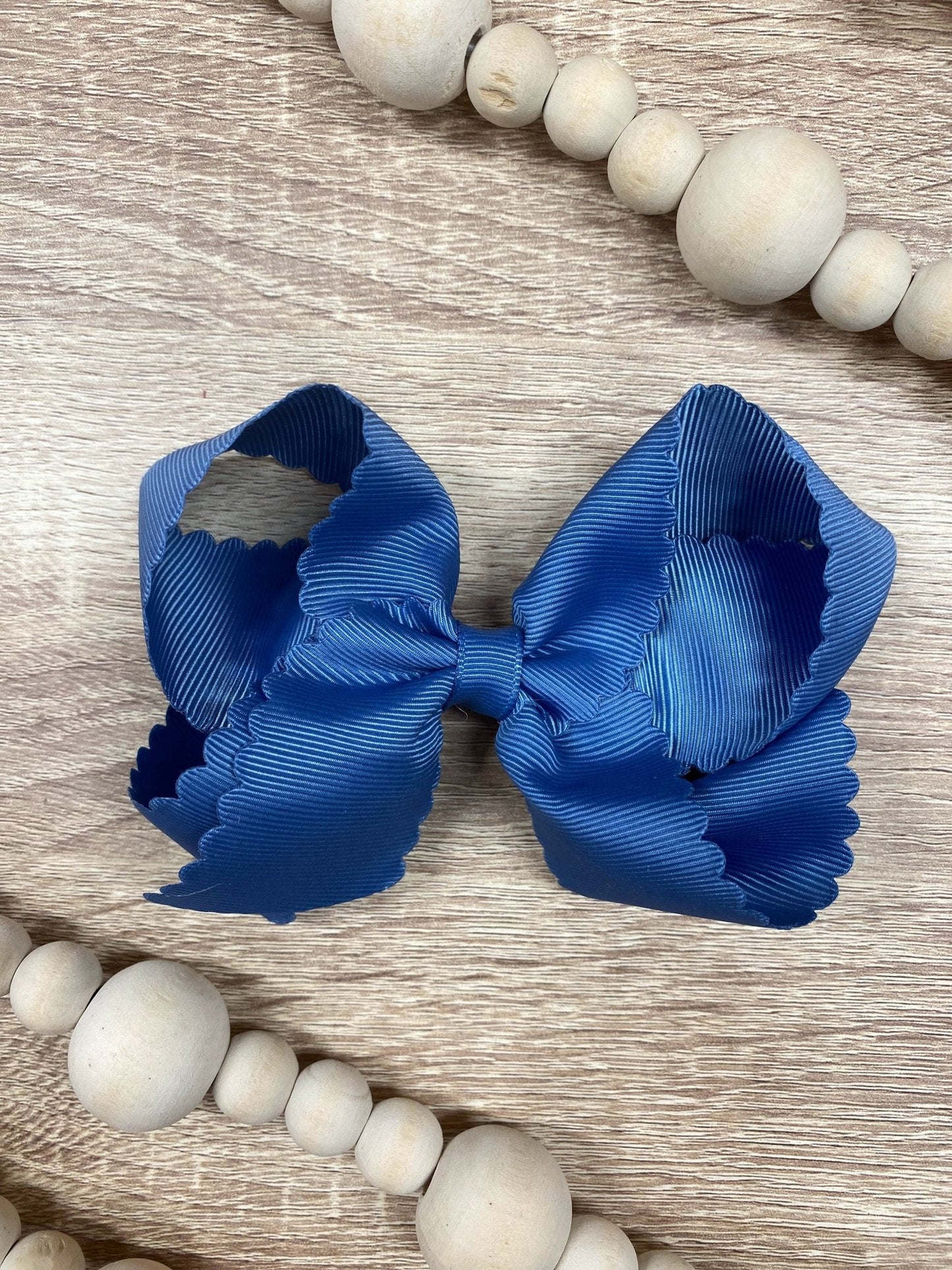 4.5" Classic Scalloped Hair Bow | Clip or Headband