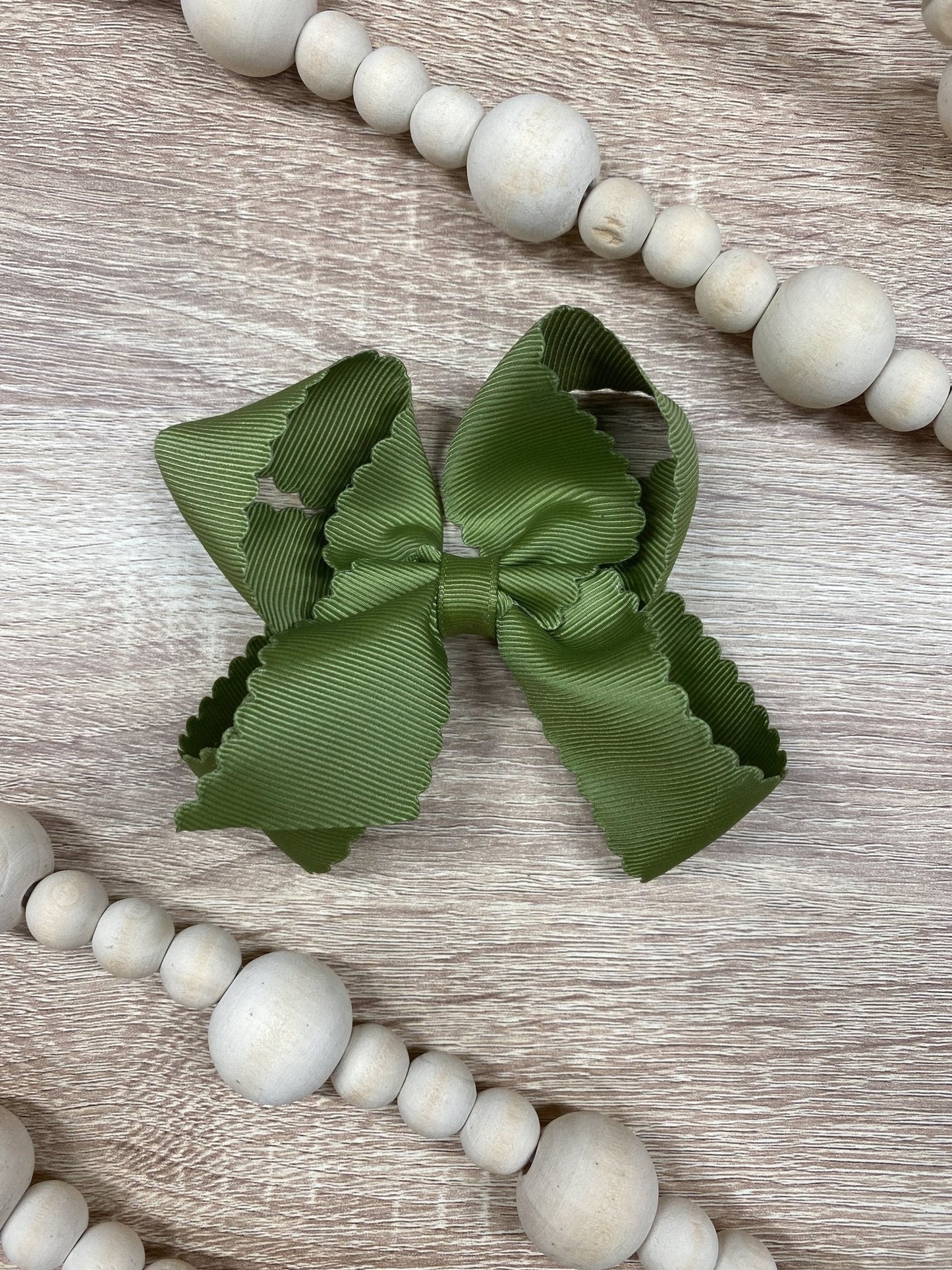 4.5" Classic Scalloped Hair Bow | Clip or Headband