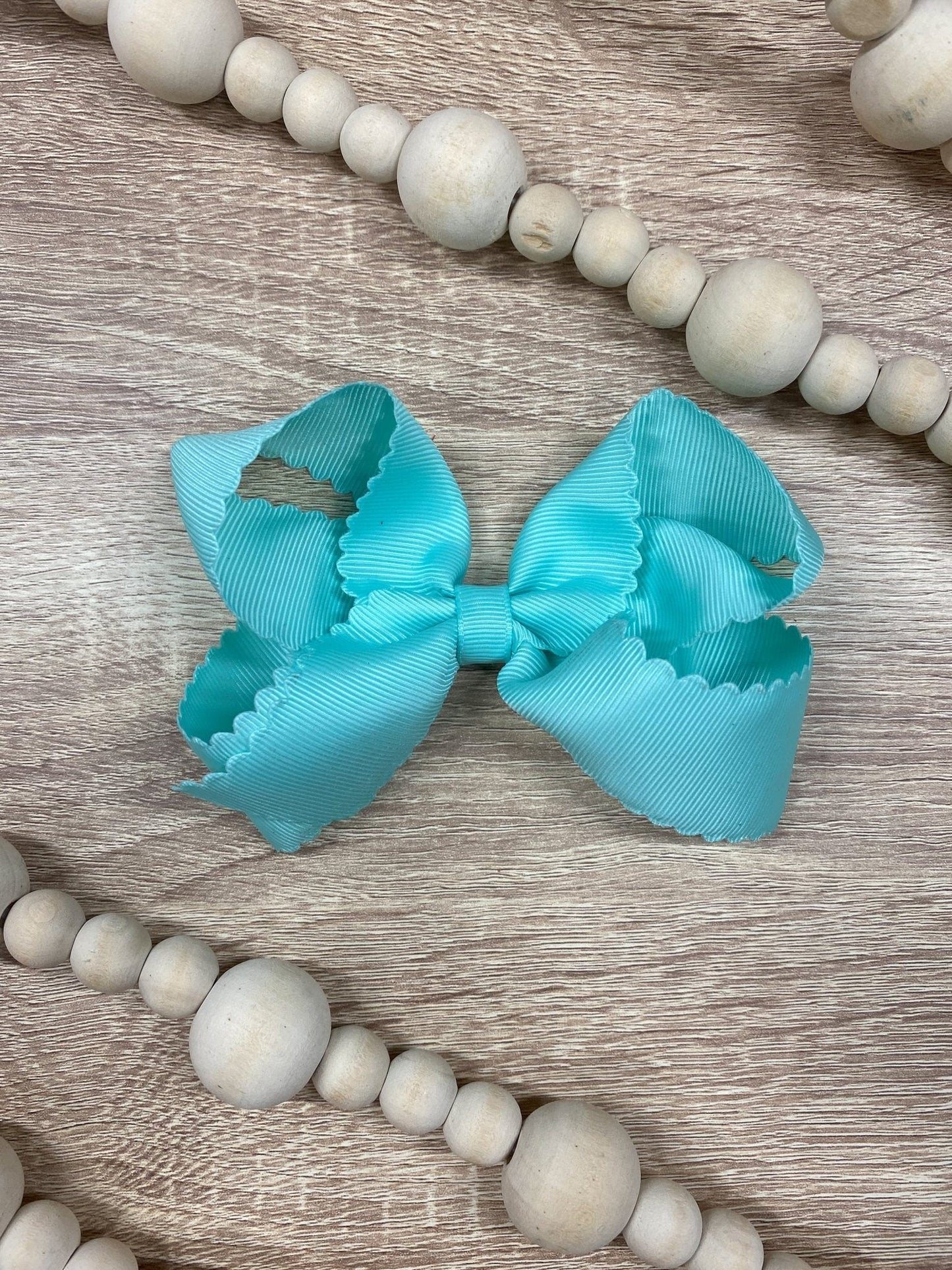 4.5" Classic Scalloped Hair Bow | Clip or Headband