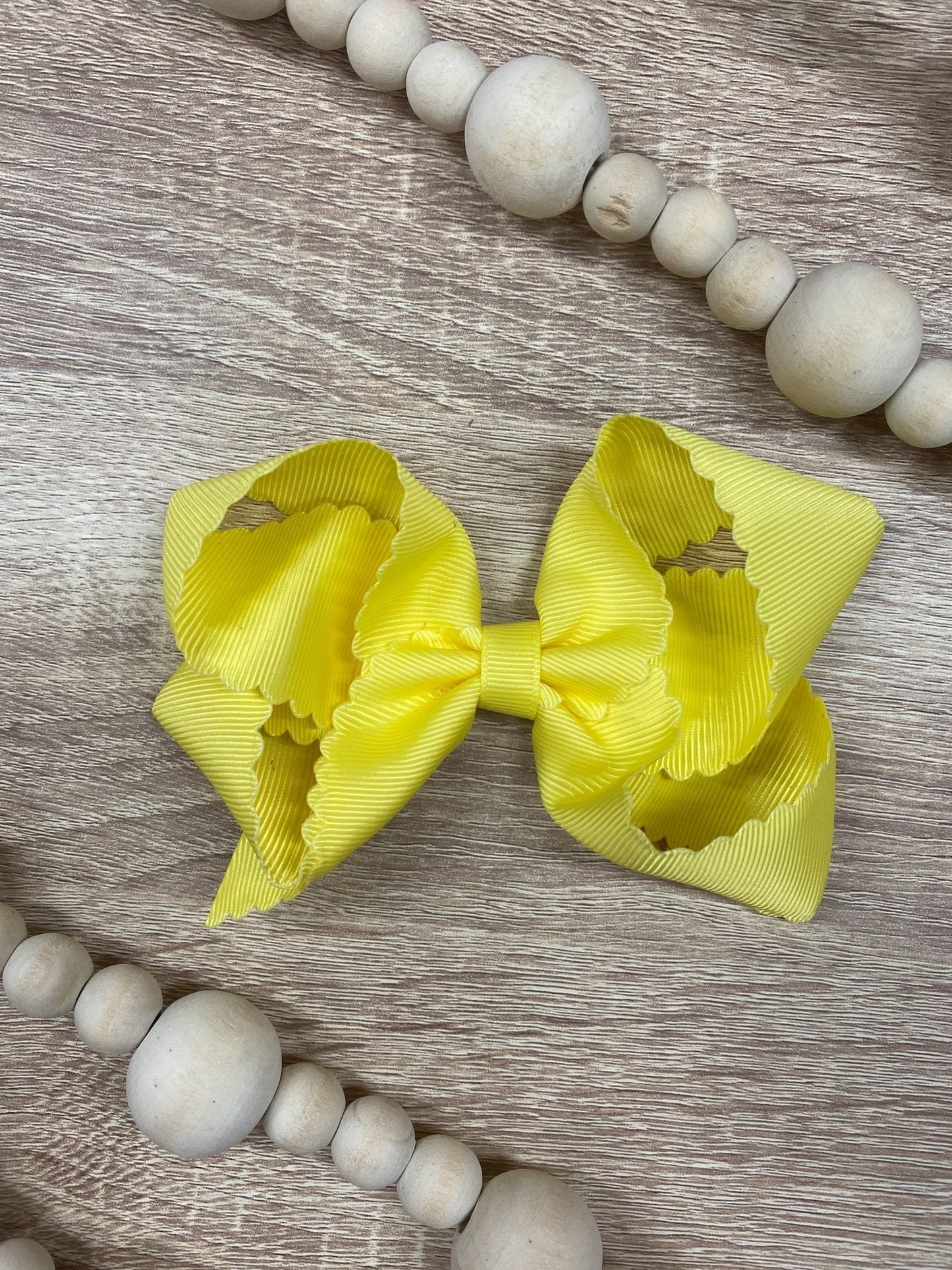 4.5" Classic Scalloped Hair Bow | Clip or Headband